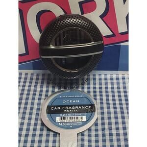 BBW Black Textured Soft Touch Visor & Vent Clip w. Ocean Car Fragrance Refill